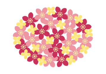 花の楕円形ロゴ