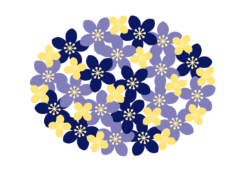 花の楕円形ロゴ