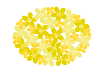 花の楕円形ロゴ