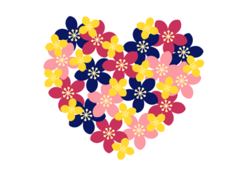 花のハート形ロゴ