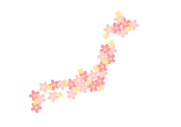 日本地図（花装飾ロゴ）