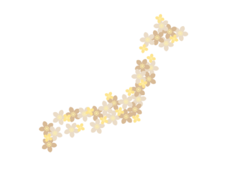 日本地図（花装飾ロゴ）