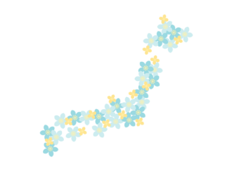 日本地図（花装飾ロゴ）