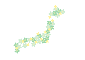 日本地図（花装飾ロゴ）
