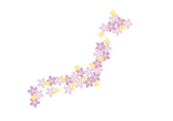 日本地図（花装飾ロゴ）