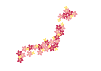 日本地図（花装飾ロゴ）