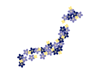 日本地図（花装飾ロゴ）