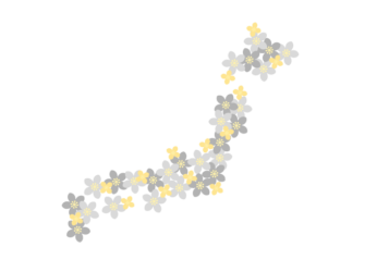 日本地図（花装飾ロゴ）
