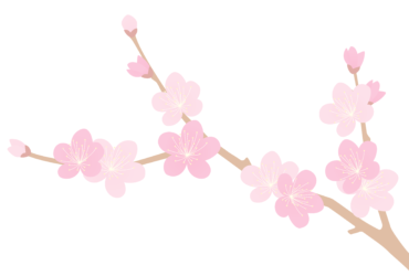 2月はがきのテンプレート（横書き用のウメの花）