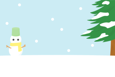 1月はがきのテンプレート（横書き用の雪だるま）