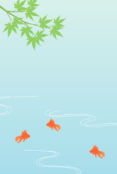 7月はがきのテンプレート（金魚）