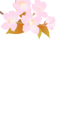 3月はがきのテンプレート（縦書き用のサクラの花）