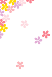 3月はがきのテンプレート（縦書き用のサクラの花）
