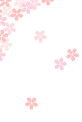 3月はがきのテンプレート（縦書き用のサクラの花）