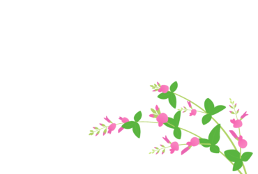 9月はがきのテンプレート（横書き用のハギの花）