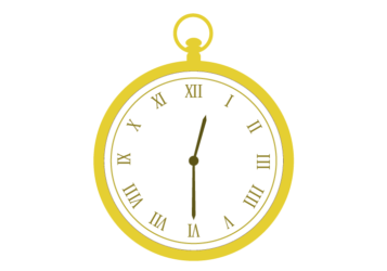 中時計（12時30分）