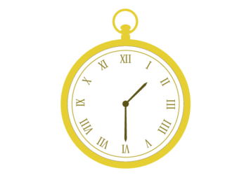 中時計（1時30分）