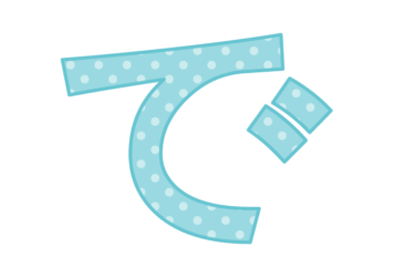 ひらがな飾り文字「で」