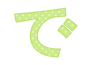 ひらがな飾り文字「で」