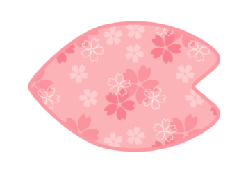 サクラの花びら形フレーム（和柄：桜文様）