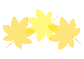 紅葉のカエデ（楓）形の分割枠（一文字フレーム）