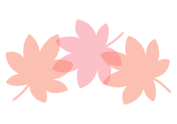紅葉のカエデ（楓）形の分割枠（一文字フレーム）