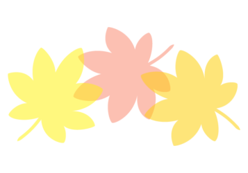 紅葉のカエデ（楓）形の分割枠（一文字フレーム）