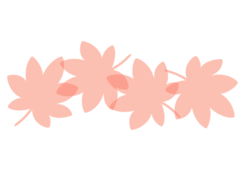 紅葉のカエデ（楓）形の分割枠（一文字フレーム）
