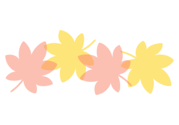 紅葉のカエデ（楓）形の分割枠（一文字フレーム）