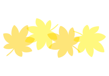 紅葉のカエデ（楓）形の分割枠（一文字フレーム）