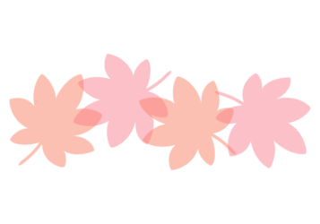 紅葉のカエデ（楓）形の分割枠（一文字フレーム）