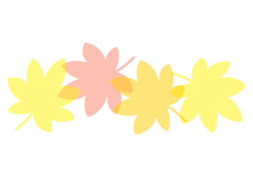 紅葉のカエデ（楓）形の分割枠（一文字フレーム）