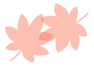 紅葉のカエデ（楓）形の分割枠（一文字フレーム）