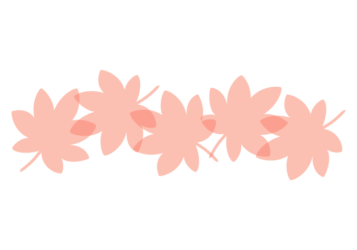 紅葉のカエデ（楓）形の分割枠（一文字フレーム）