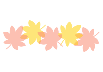 紅葉のカエデ（楓）形の分割枠（一文字フレーム）