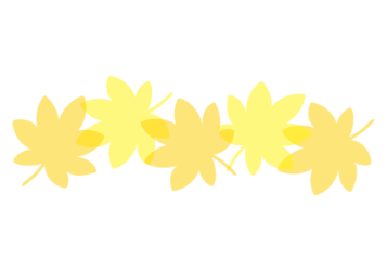 紅葉のカエデ（楓）形の分割枠（一文字フレーム）