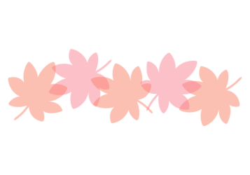 紅葉のカエデ（楓）形の分割枠（一文字フレーム）
