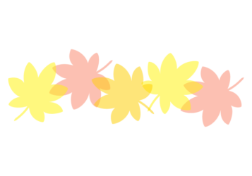 紅葉のカエデ（楓）形の分割枠（一文字フレーム）