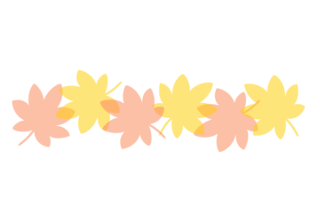 紅葉のカエデ（楓）形の分割枠（一文字フレーム）