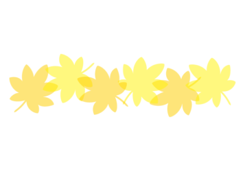 紅葉のカエデ（楓）形の分割枠（一文字フレーム）