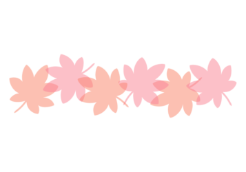 紅葉のカエデ（楓）形の分割枠（一文字フレーム）
