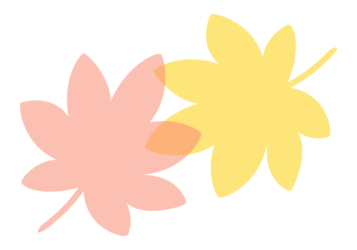 紅葉のカエデ（楓）形の分割枠（一文字フレーム）
