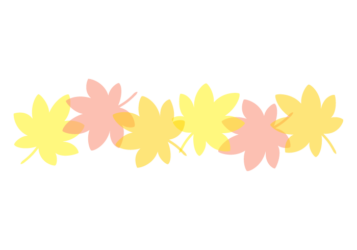 紅葉のカエデ（楓）形の分割枠（一文字フレーム）
