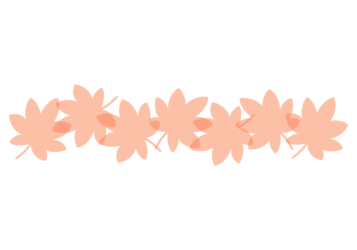 紅葉のカエデ（楓）形の分割枠（一文字フレーム）