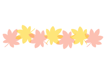 紅葉のカエデ（楓）形の分割枠（一文字フレーム）