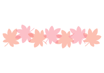 紅葉のカエデ（楓）形の分割枠（一文字フレーム）