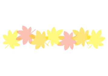 紅葉のカエデ（楓）形の分割枠（一文字フレーム）