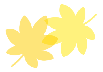 紅葉のカエデ（楓）形の分割枠（一文字フレーム）