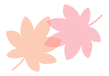 紅葉のカエデ（楓）形の分割枠（一文字フレーム）