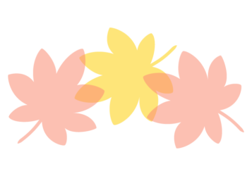 紅葉のカエデ（楓）形の分割枠（一文字フレーム）